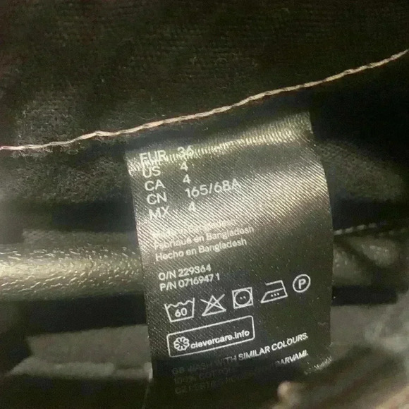 Divided Black Women's Cargo Pants White Stitching - Picture 4 of 7